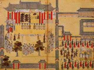 박사의 강서를 받고 있는 장면을 그린 입학도